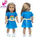 Roupas para Boneca de 18 Polegadas - Blusa Preta, Saia e Meia Calça