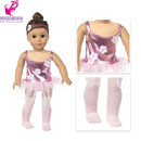 Roupas para Boneca de 18 Polegadas - Blusa Preta, Saia e Meia Calça