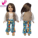 Roupas para Boneca de 18 Polegadas - Blusa Preta, Saia e Meia Calça