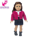 Roupas para Boneca de 18 Polegadas - Blusa Preta, Saia e Meia Calça