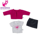 Roupas para Boneca de 18 Polegadas - Blusa Preta, Saia e Meia Calça