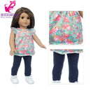 Roupas para Boneca de 18 Polegadas - Blusa Preta, Saia e Meia Calça