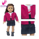 Roupas para Boneca de 18 Polegadas - Blusa Preta, Saia e Meia Calça