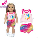 Roupas para Boneca de 18 Polegadas - Blusa Preta, Saia e Meia Calça