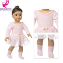 Roupas para Boneca de 18 Polegadas - Blusa Preta, Saia e Meia Calça