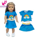 Roupas para Boneca de 18 Polegadas - Blusa Preta, Saia e Meia Calça