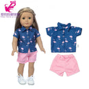 Roupas para Boneca de 18 Polegadas - Blusa Preta, Saia e Meia Calça