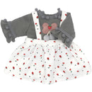 Roupas para Boneca de 18 Polegadas - Blusa Preta, Saia e Meia Calça