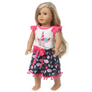Roupas para Boneca de 18 Polegadas - Blusa Preta, Saia e Meia Calça