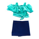 Roupas para Boneca de 18 Polegadas - Blusa Preta, Saia e Meia Calça