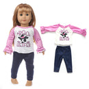 Roupas para Boneca de 18 Polegadas - Blusa Preta, Saia e Meia Calça