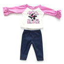 Roupas para Boneca de 18 Polegadas - Blusa Preta, Saia e Meia Calça