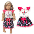 Roupas para Boneca de 18 Polegadas - Blusa Preta, Saia e Meia Calça