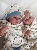 Boneca Reborn Gêmeos Elijah - 19 Polegadas, Pele 3D e Pintura de Camadas Múltiplas