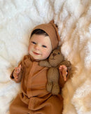 Boneca Reborn Sebastian - 49CM Bebê Recém-Nascido com Corpo Macio e Pele 3D Realista